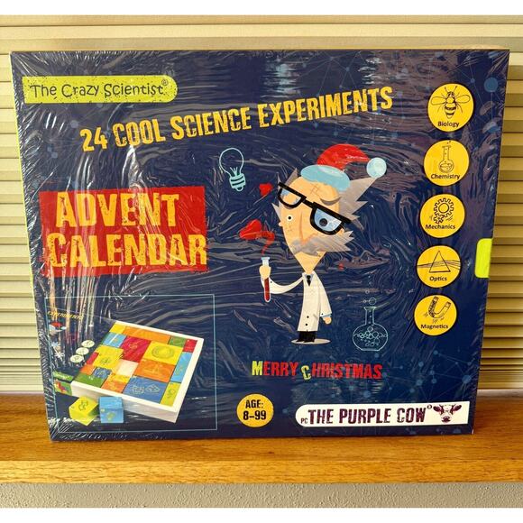 The Purple Cow Crazy Scientist Advent Calendar Daily Experiments Science READ - Picture 1 of 7